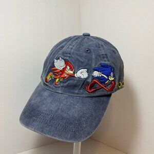 Sonic the Hedgehog Embroidered – Knuckles & Sonic – Dark Wash Denim – Adjustable